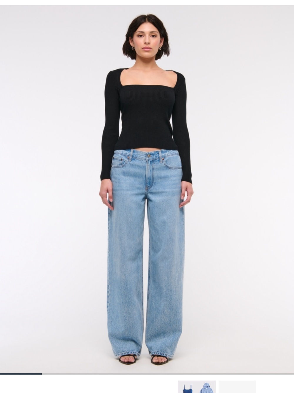 Abercrombie & Fitch Light low rise ultra loose Wide-Leg Jeans